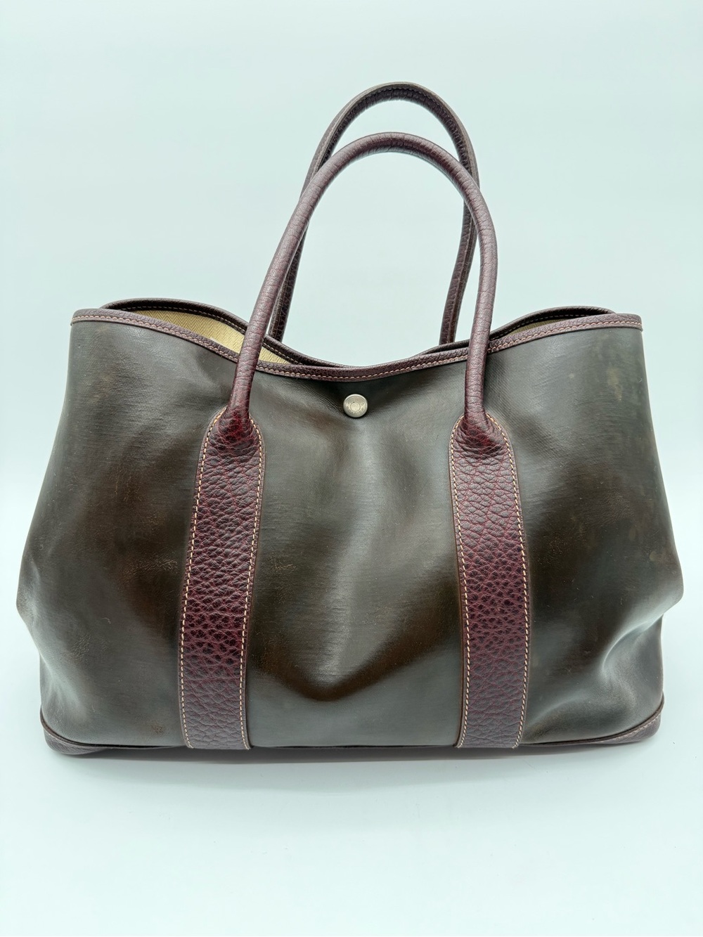 Hermès Garden Party 36 PM Brown Leather Tote Bag with Dust Bag